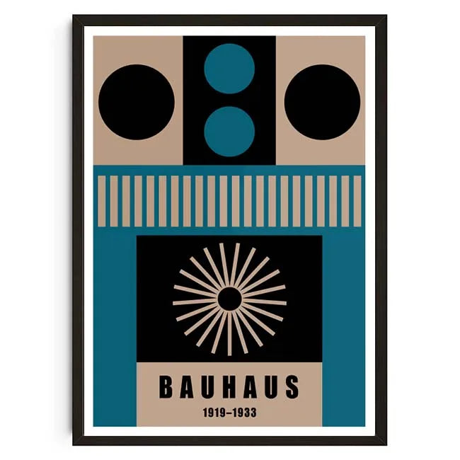 Tableau Géométrique Bauhaus – Formes Modernes et Esprit Mid-Century