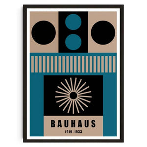 Tableau Géométrique Bauhaus – Formes Modernes et Esprit Mid-Century