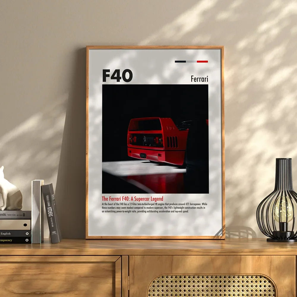 Tableau F40 – Icône Automobile et Esprit Racing