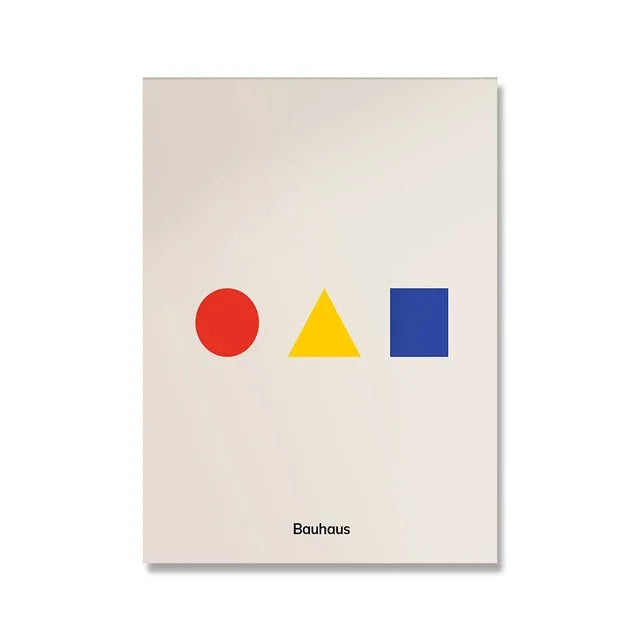 Tableau Bauhaus Minimaliste – Affiche Géométrique d’Exposition