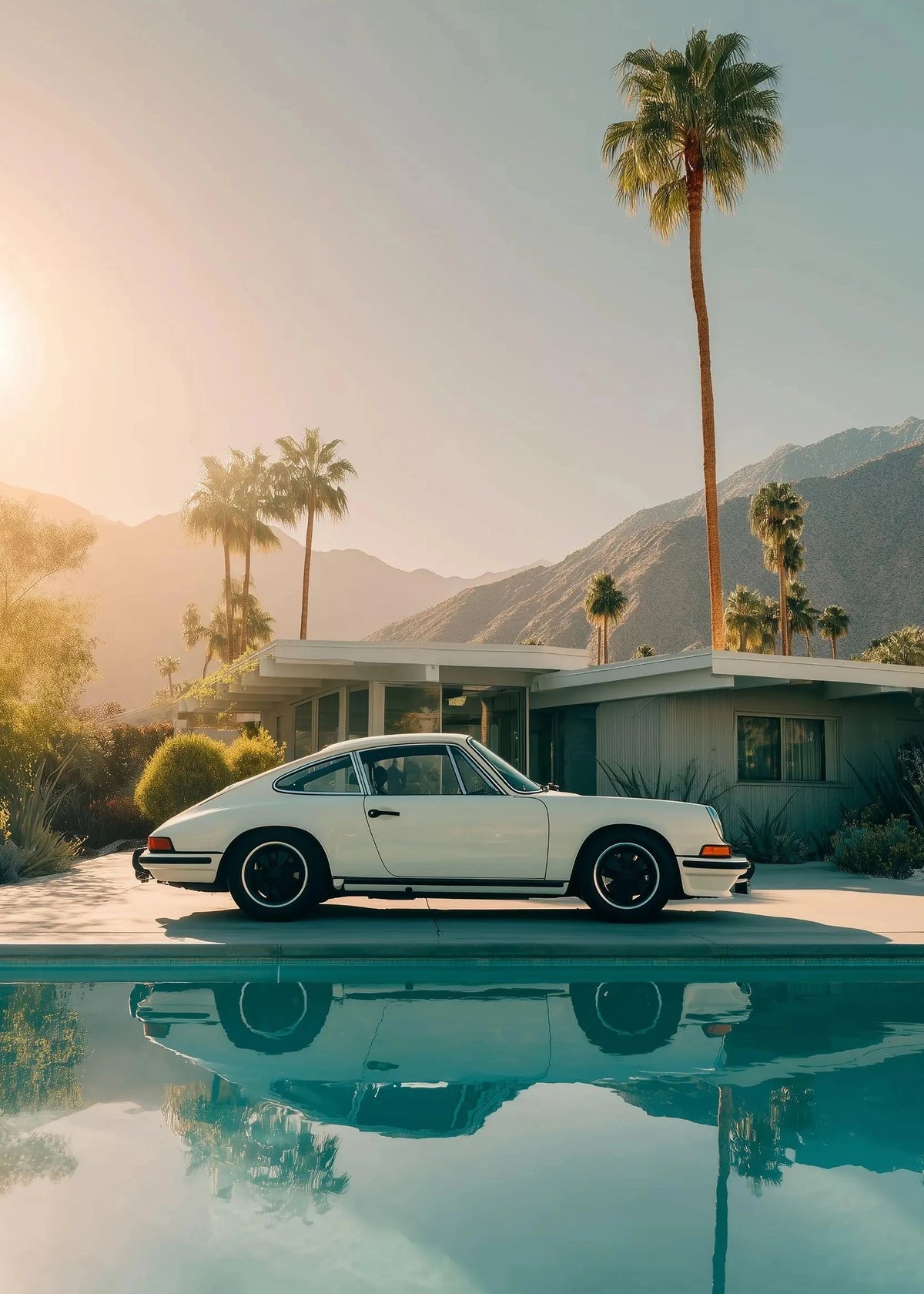 Tableau Voiture de Sport Côte Californienne – Esprit Palm Springs Rétro