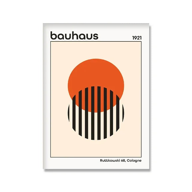 Tableau Bauhaus Minimaliste – Affiche Géométrique d’Exposition