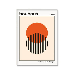 Tableau Bauhaus Minimaliste – Affiche Géométrique d’Exposition