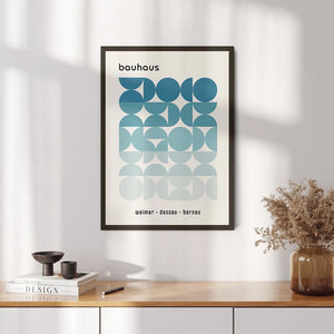 Tableau Géométrique Bauhaus – Minimalisme Rétro et Coloré