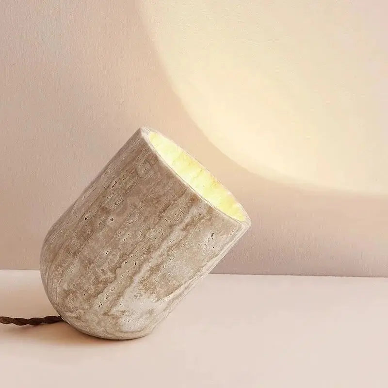 Inclinea Travertine Design Table Lamp