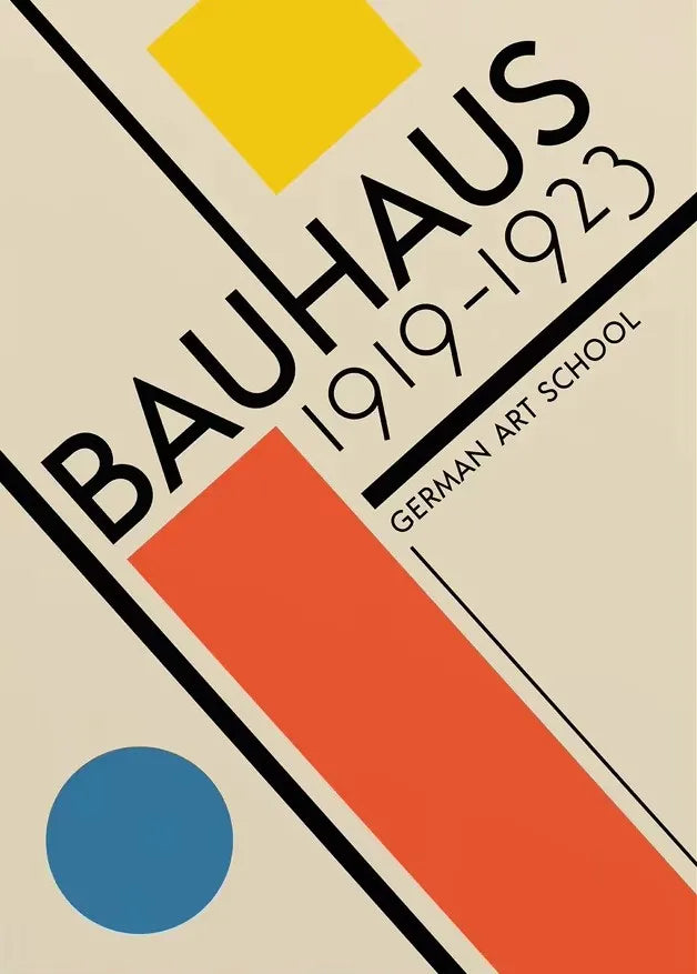 Tableau Bauhaus Orange – Soleil, Vélo et Géométrie Pop