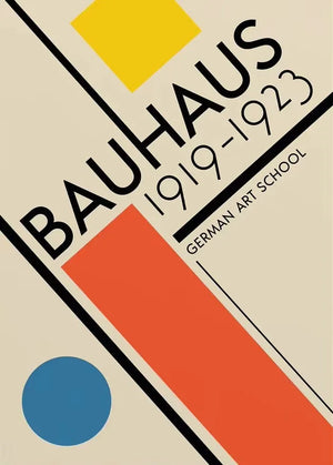 Tableau Bauhaus Orange – Soleil, Vélo et Géométrie Pop