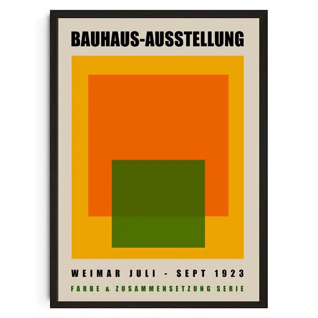 Tableau Géométrique Bauhaus – Formes Modernes et Esprit Mid-Century