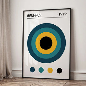 Tableau Mid-Century Géométrique – Inspiration Bauhaus et Formes Abstraites