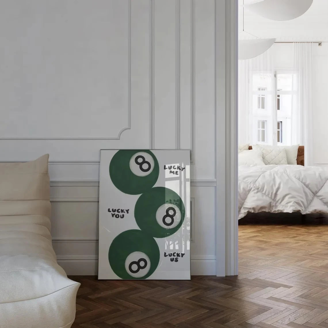 Tableau Lucky Me Lucky You Lucky Us – Message Romantique et Rétro