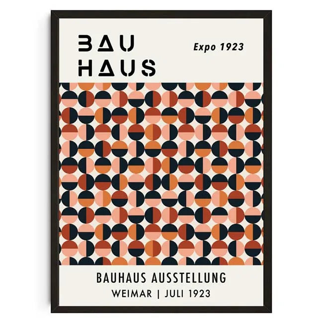 Tableau Géométrique Bauhaus – Formes Modernes et Esprit Mid-Century