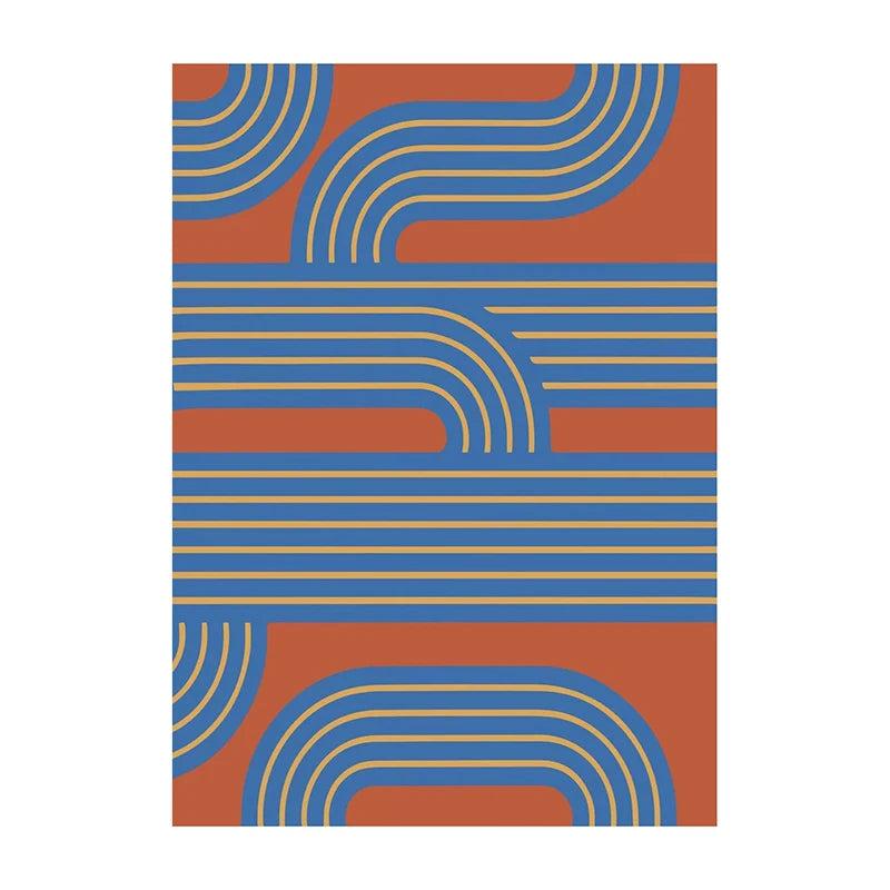 Tableau Abstrait Formes et Lignes – Géométrie Rétro Minimaliste
