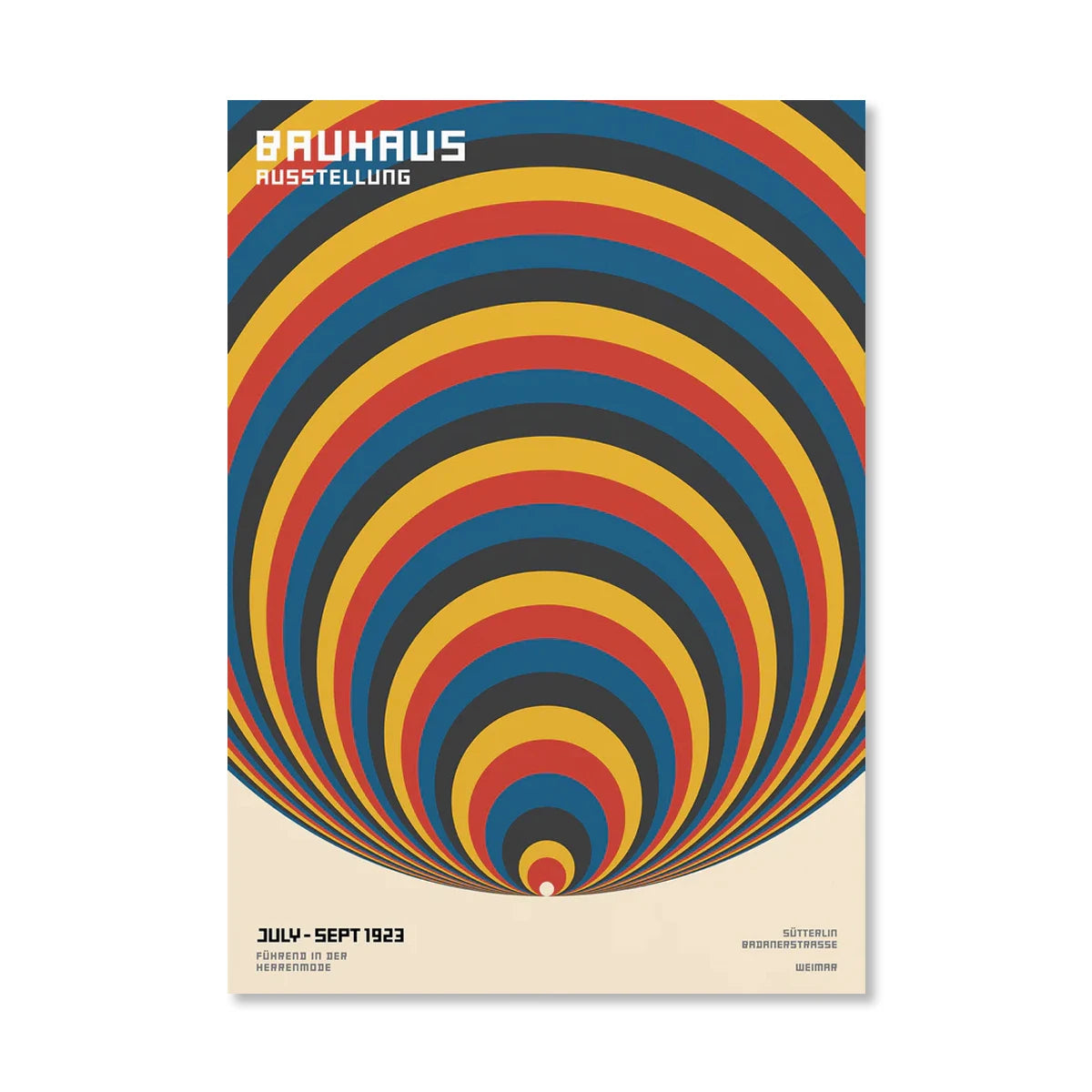 Tableau Bauhaus Orange – Soleil, Vélo et Géométrie Pop