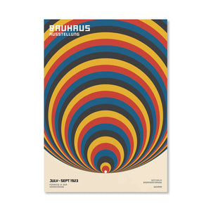 Tableau Bauhaus Orange – Soleil, Vélo et Géométrie Pop