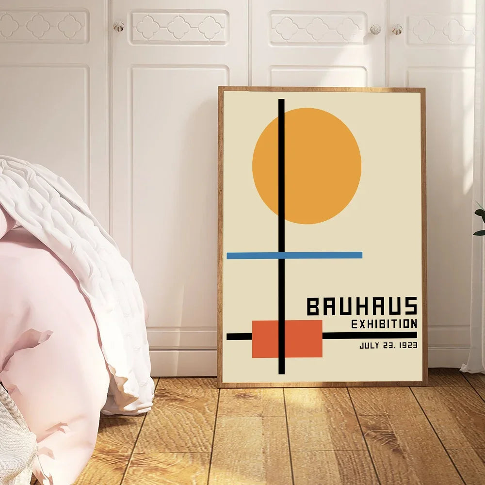 Tableau Bauhaus Équilibre Solaire – Affiche Géométrique Vintage