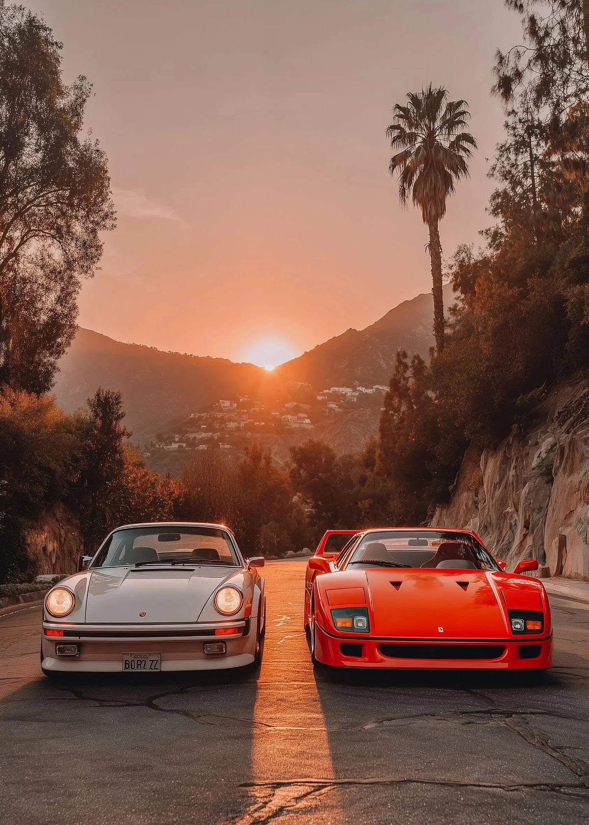Tableau Voiture de Sport Côte Californienne – Esprit Palm Springs Rétro