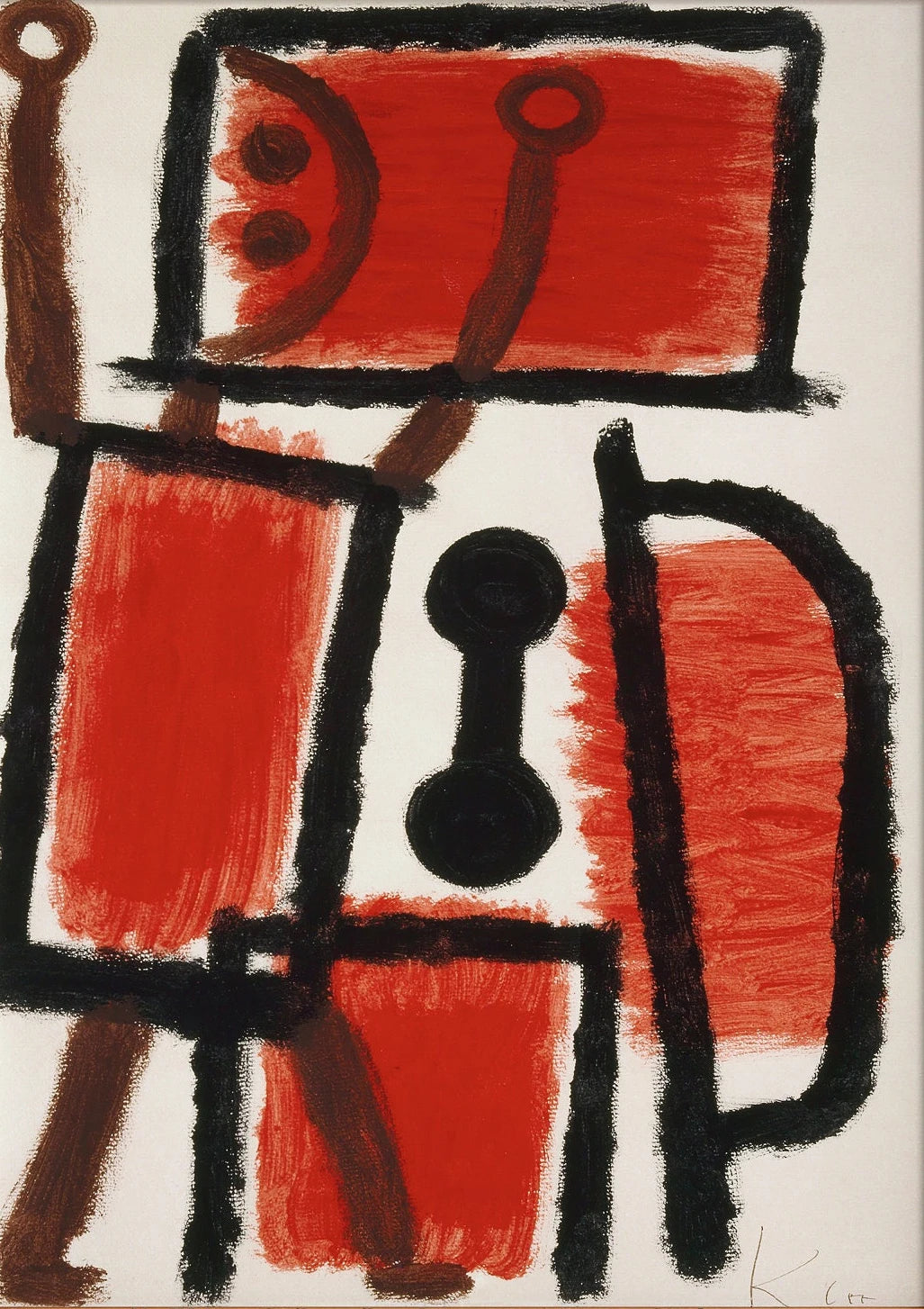 Tableau Abstrait Moderniste – Blocs de Couleurs et Géométrie