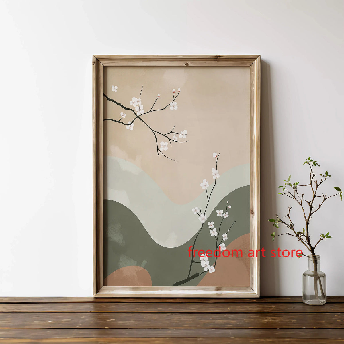 Tableau Bonsaï Japonais Beige – Esprit Zen, Wabi-Sabi et Japandi