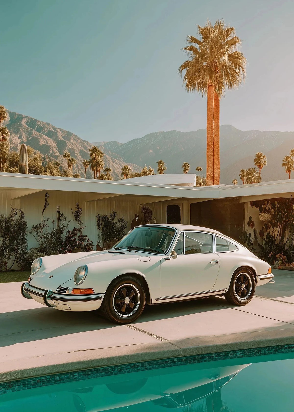 Tableau Voiture de Sport Côte Californienne – Esprit Palm Springs Rétro