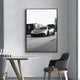 Tableau Voiture de Luxe Noir et Blanc – Élégance Automobile Minimaliste