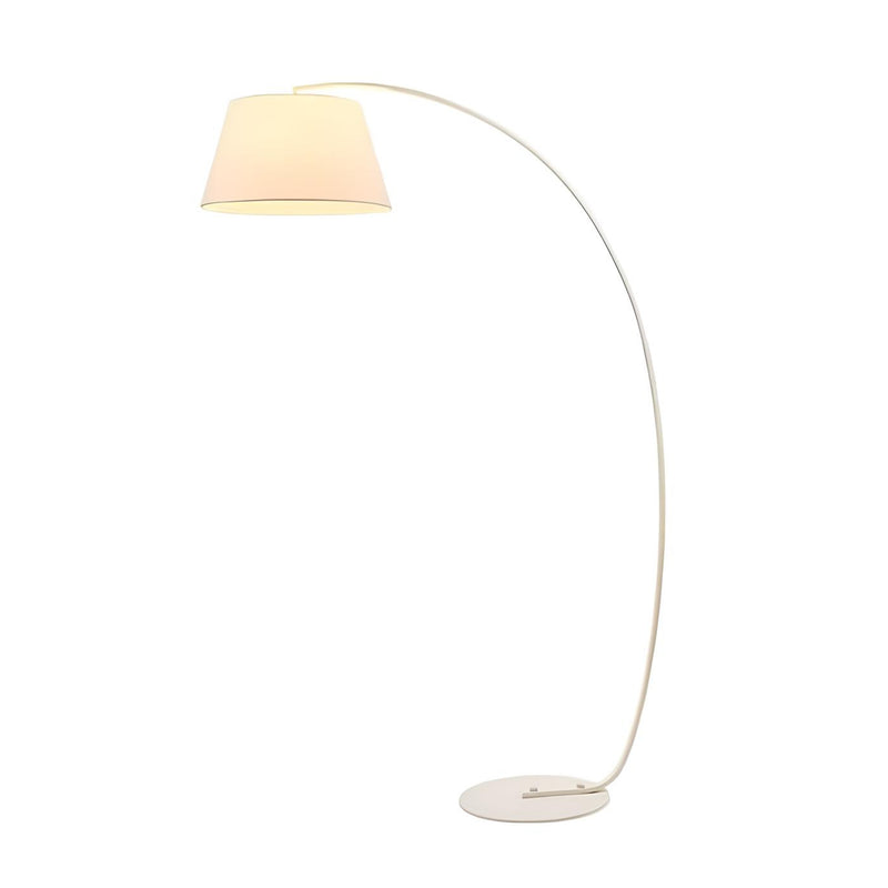 Lampadaire arc au design moderne et épuré, avec un abat-jour noir élégant. Idéal pour éclairer un salon ou une salle à manger tout en apportant une touche contemporaine et sophistiquée.
