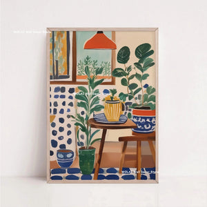Tableau Architecture Mexicaine Colorée – Fleurs et Ambiance Solaire
