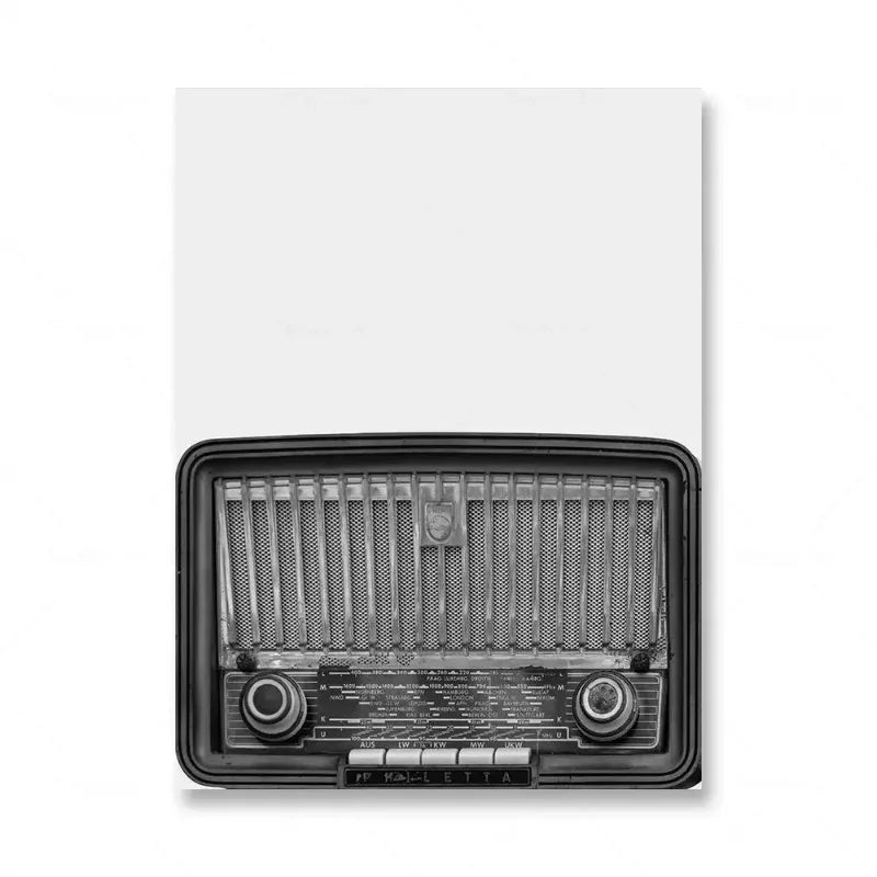 Tableau Musique Noir et Blanc – Vinyle, Guitare et Esprit Rétro