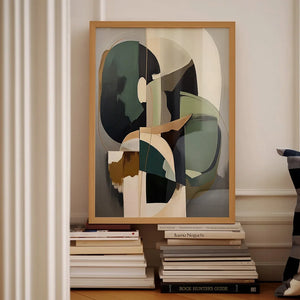 Tableau Wabi-Sabi Neutre – Abstraction Minimaliste et Tons Naturels