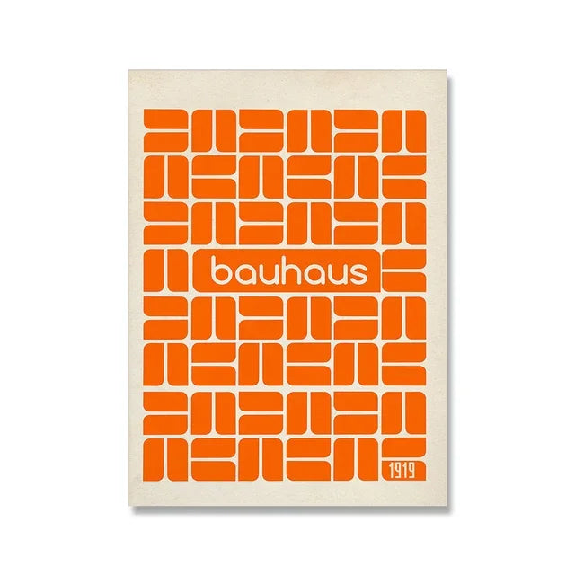 Tableau Bauhaus Minimaliste – Affiche Géométrique d’Exposition
