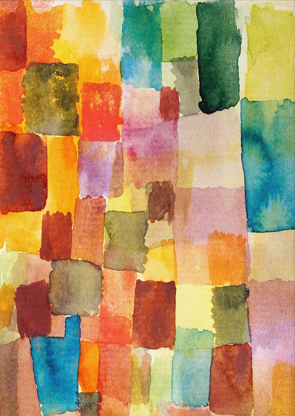 Tableau Abstrait Moderniste – Blocs de Couleurs et Géométrie