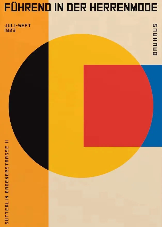 Tableau Bauhaus Orange – Soleil, Vélo et Géométrie Pop