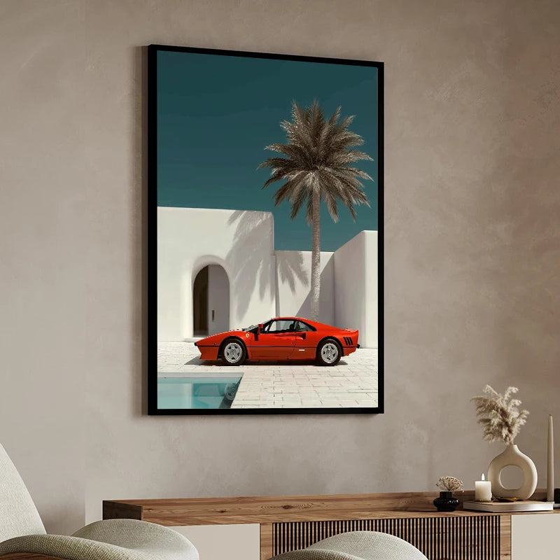 Tableau Voiture de Sport Côte Californienne – Esprit Palm Springs Rétro