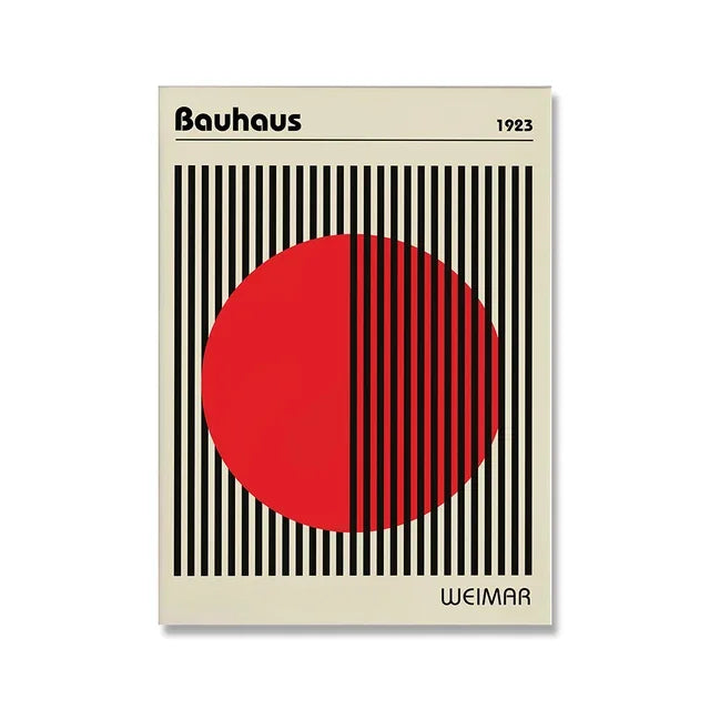 Tableau Bauhaus Minimaliste – Affiche Géométrique d’Exposition