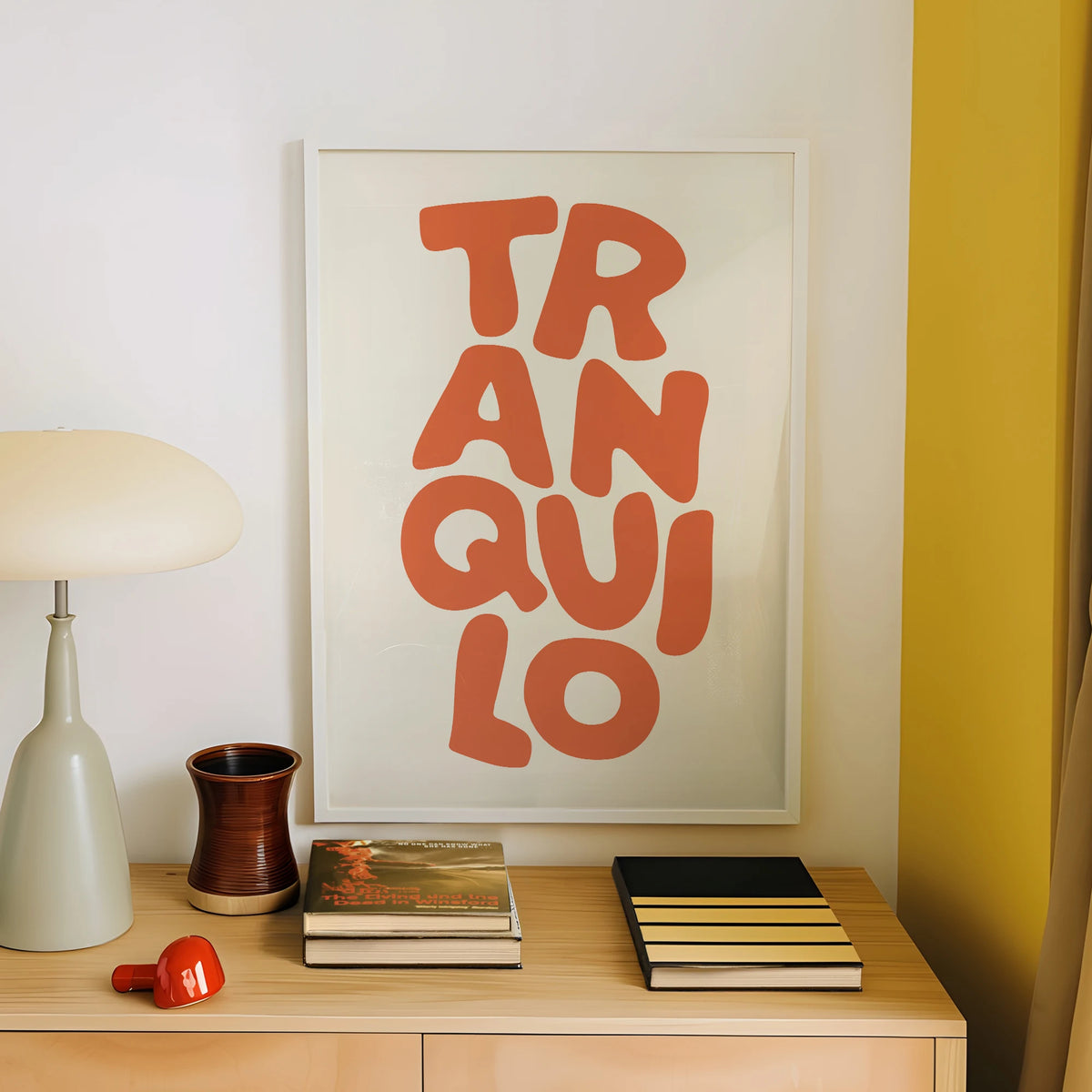 Tableau Typographique Bohème Orange et Crème – Esprit Rétro et Apaisant