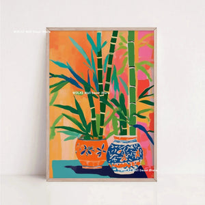 Tableau Architecture Mexicaine Colorée – Fleurs et Ambiance Solaire