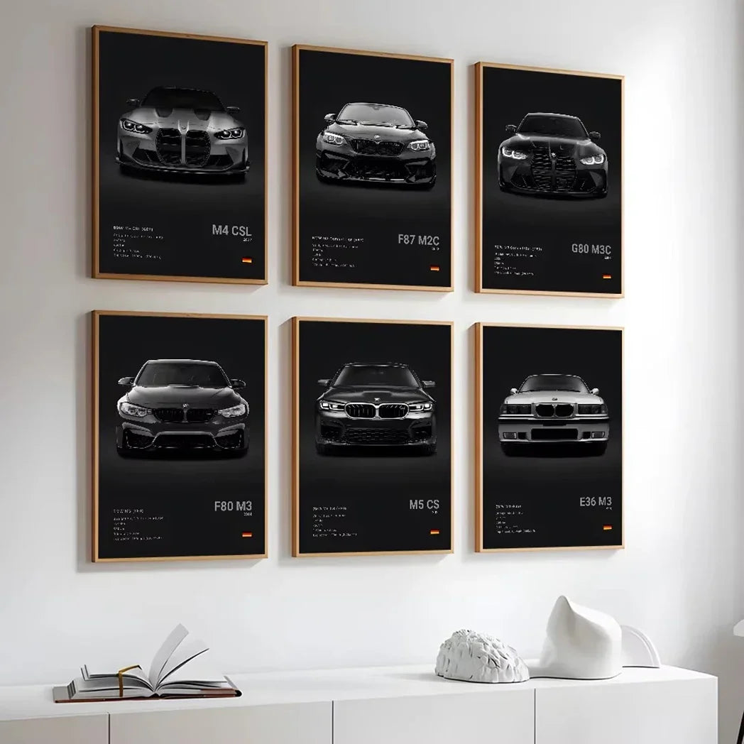 Tableau Automobile Pop Art – Coupés Sportifs et Couleurs Modernes