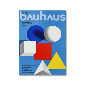Tableau Bauhaus Minimaliste – Affiche Géométrique d’Exposition