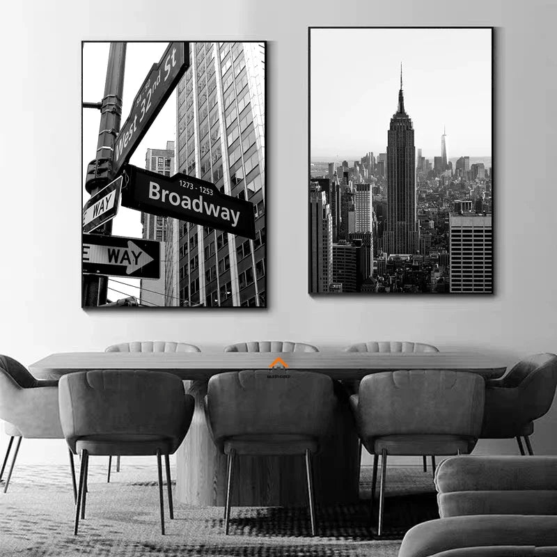 Tableau Monuments Urbains Noir et Blanc – New York, Londres, Paris et Sydney