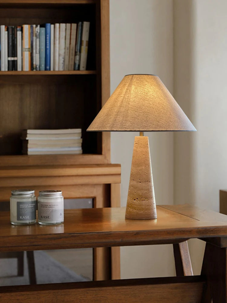 Natural Travertine Table Lamp – Authentic Elegance