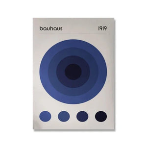 Tableau Bauhaus Minimaliste – Affiche Géométrique d’Exposition