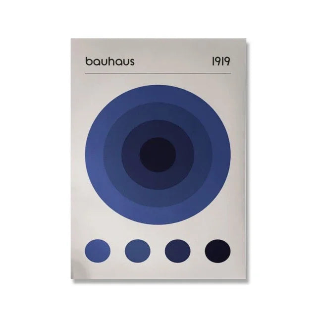 Tableau Bauhaus Minimaliste – Affiche Géométrique d’Exposition