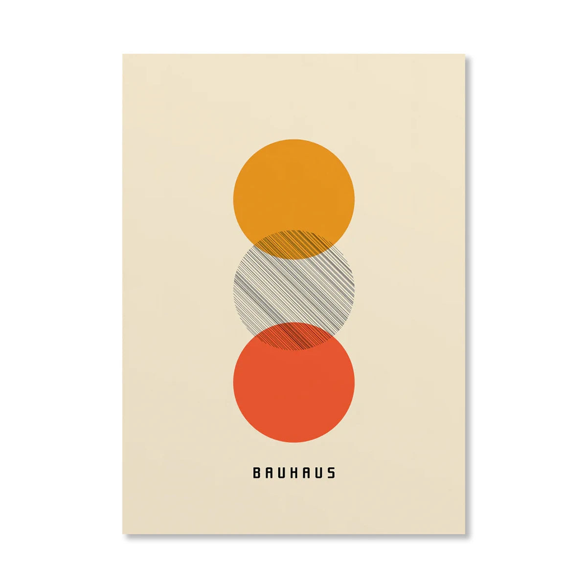 Tableau Bauhaus Orange – Soleil, Vélo et Géométrie Pop