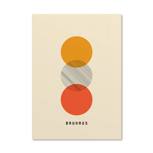 Tableau Bauhaus Orange – Soleil, Vélo et Géométrie Pop