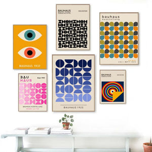 Tableau Géométrique Bauhaus – Formes Modernes et Esprit Mid-Century