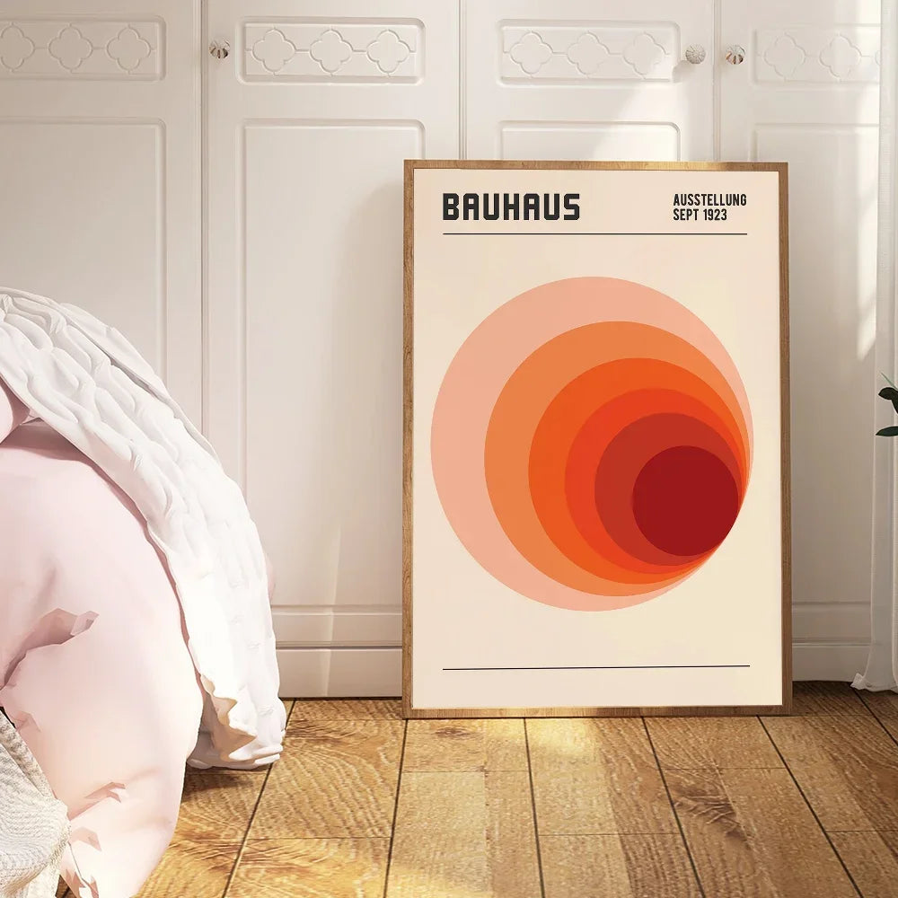 Tableau Bauhaus Halo Terracotta – Dégradé Circulaire Vintage