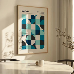 Tableau Géométrique Bauhaus – Minimalisme Rétro et Coloré