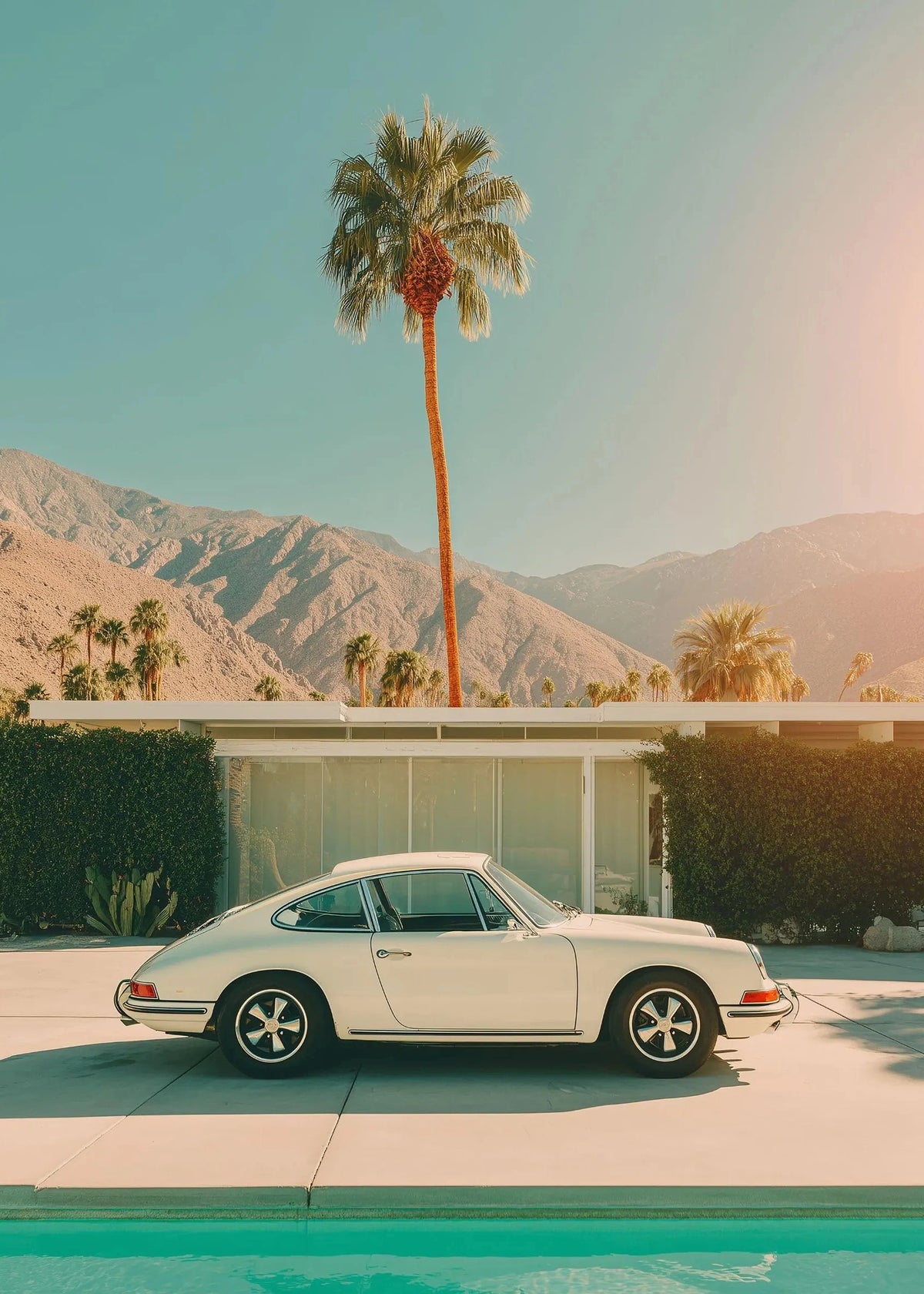 Tableau Voiture de Sport Côte Californienne – Esprit Palm Springs Rétro