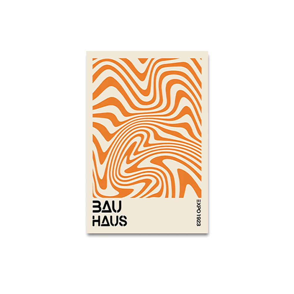 Tableau Bauhaus Orange – Géométrie Minimaliste et Esprit Rétro