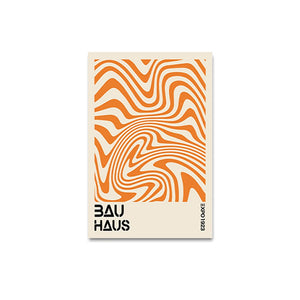 Tableau Bauhaus Orange – Géométrie Minimaliste et Esprit Rétro