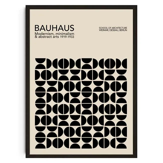 Tableau Géométrique Bauhaus – Formes Modernes et Esprit Mid-Century